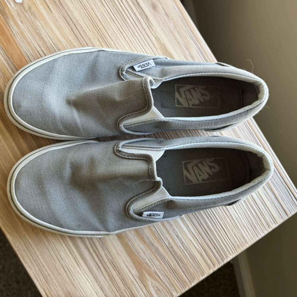 Light Gray Slip on Vans